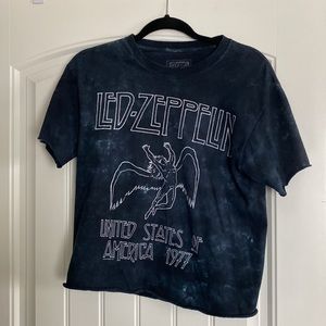 Liquid Blue Led Zeppelin USA Tour 77 Tie Dye Short Sleeve T-Shirt